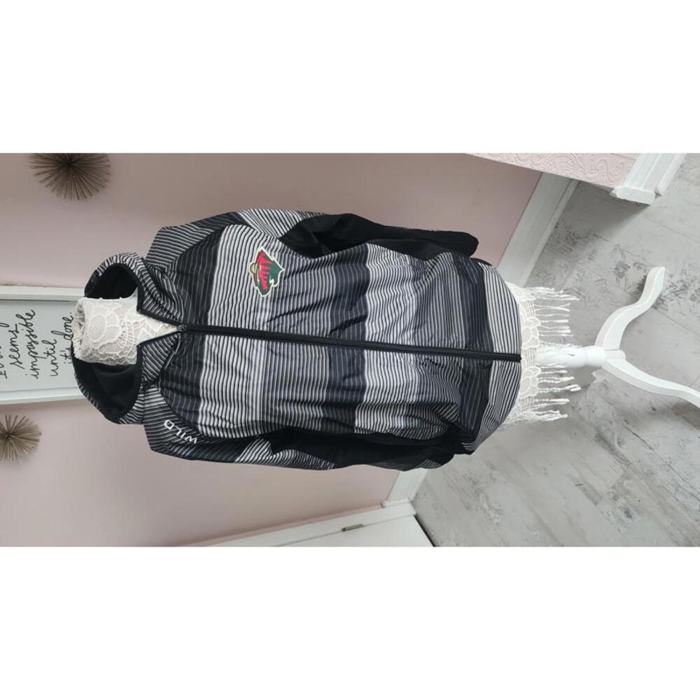 Flawless Gill sport by carl banks black gray MN WILD HOCKEY jacket hooded L